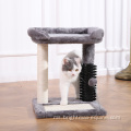 19 "Tinggi Kucing Pendek Tree Cat Perch Scratcher dengan Berus Plastik